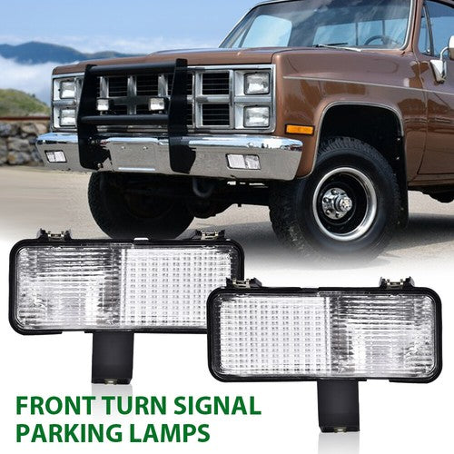 Solid Spare Fit For 81-82 Chevy Silverado GMC Front Turn Signal Park Lamps White Lights