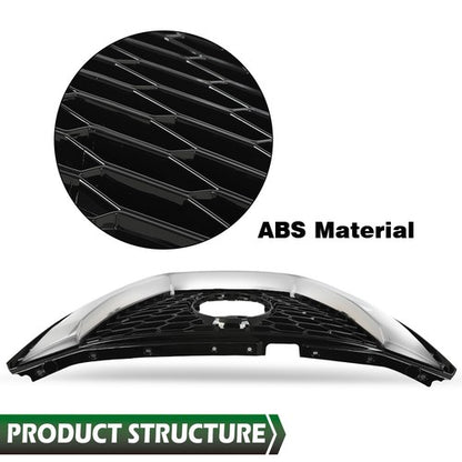 Solid Spare Fit For 20-21 Nissan Qashqai Rogue Sport Front Upper Grille Assembly Chrome