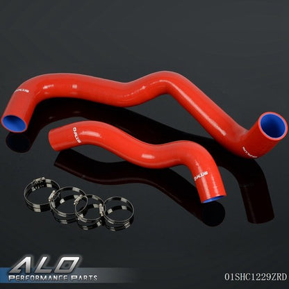 Solid Spare Fit For 03-04 F250/F350/F450/F550 6.0L Red Silicone Radiator Hose+Clamps Kit