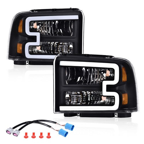 Solid Spare Fit For 2005-2007 Ford F250 F350 F450 F550 Super Duty LED Conversion Headlights