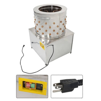 Solid Spare Chicken Plucker Machine 110V/60HZ Poultry De-Feather Stainless Steel Drum 1500W