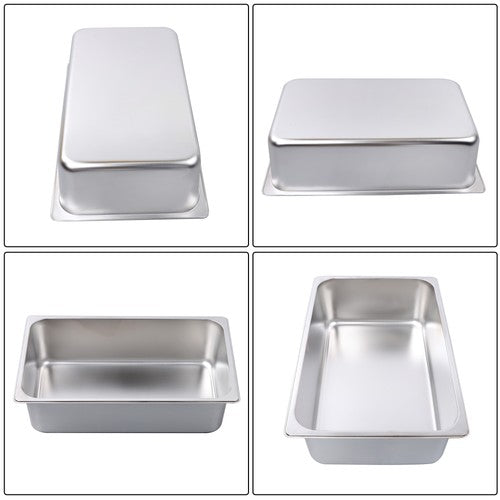 Solid Spare 2 Pack 6 Inch Deep Full Size Restaurant Steam Table Pans Without Lid