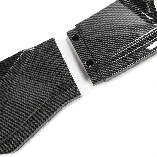 Solid Spare Front Bumper Body Lip Set For 2017-2023 Tesla Model 3 Carbon Style Splitter 3Pcs