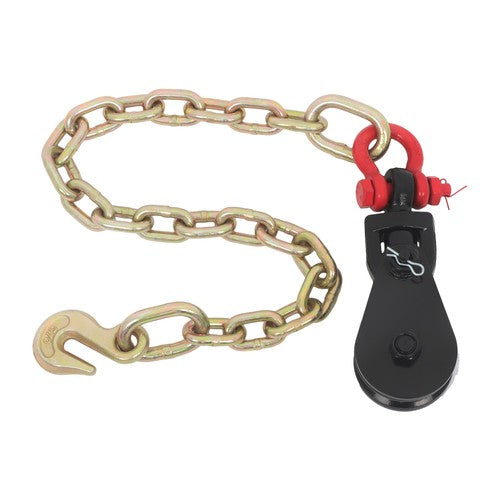 Solid Spare 2Ton 3" Sheave Snatch Block with Swivel Shackle for 3/8" Wire Rope 2ft G70 Chain