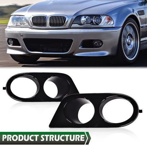 Solid Spare Fit For 2001-2006 BMW E46 M3 2-Door Fog Light Covers Bezel Trim Left+Right