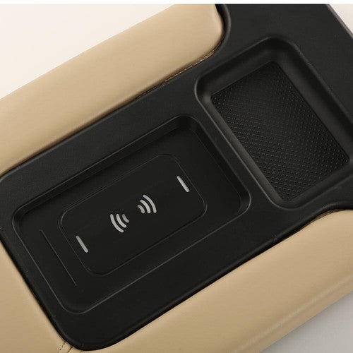 Solid Spare Fit For 2001-2007 Silverado Wireless Charging Armrest Center Console Lid Beige
