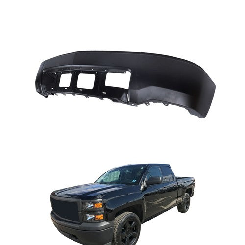 Solid Spare Split Front Bumper For Chevy Silverado 1500 2014-2015 Steel W/o Fog Light Holes
