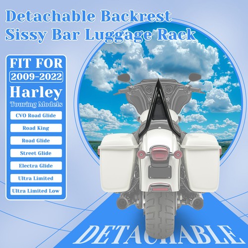 Solid Spare 28" Tall Passenger Backrest Sissy Bar For Harley Road King Street Glide 2009-25