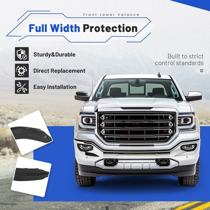 Solid Spare For GMC Sierra 1500 2016-2019 18 Front Bumper Lower Valance Air Deflector Black