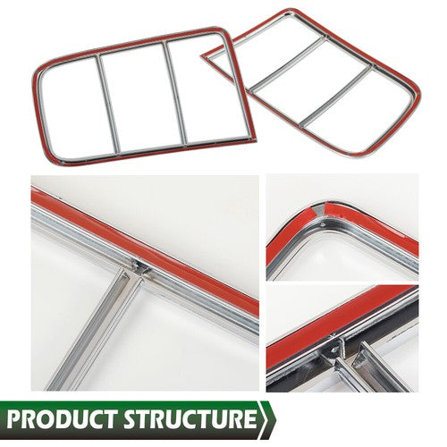 Solid Spare Tail Light Bezel Cover Silver Fit For 05-09 Ford Mustang Left+Right Pair Set