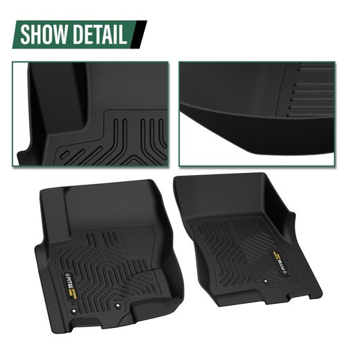 Solid Spare Fit For 2008-2021 Nissan Frontier Crew Cab All Weather TPE Floor Mats Liners