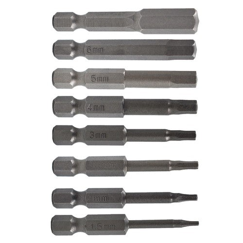 Solid Spare Quick Change Connect Impact Driver Drill Metric 8pcs Hex Head Allen Bit Set