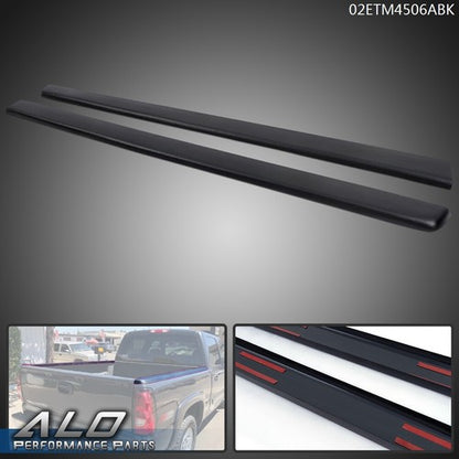 Solid Spare Fit For 99-2006 Silverado / Sierra 6'6" Bed Rail Caps Panel Top Protector Black