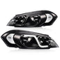 Solid Spare Fit For 2006-2016 Chevy Impala Clear Corner Black Housing LED DRL Headlights