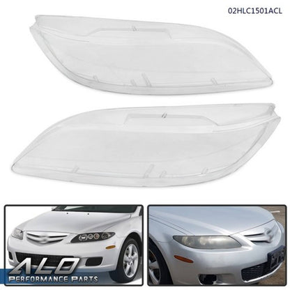 Solid Spare Headlight Replacement Lens Clear Fit For 2003-2008 Mazda 6 Left & Right