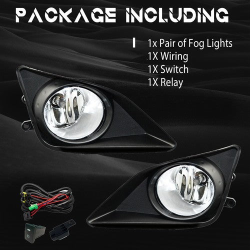For 2009-2010 Toyota Corolla Pair Clear Bumper Driving Fog Lights Lamps w/Switch