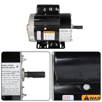 Solid Spare 3 HP SPL 3450RPM Electric Motor Compressor Duty 56 Frame 1Phase 115/230V NEW