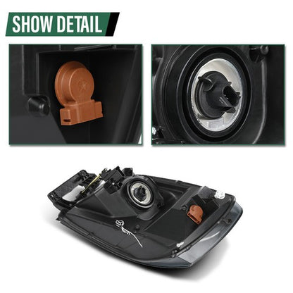 Solid Spare Black/Smoke LED DRL Headlights Headlamps Fit For 06-09 Dodge Ram 1500 2500 3500