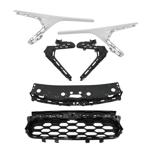 Solid Spare Fit For Chevrolet Trax 2023 2024 Plastic Front Bumper Grille Chrome Trim Kit