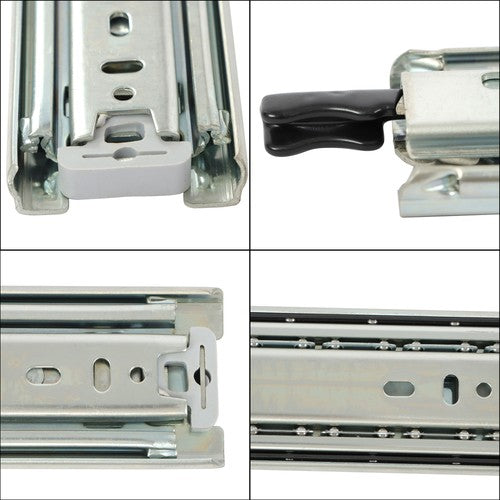 Solid Spare 1 Pair 24 Inch Locking Drawer Slides Full Extension & Lock 150lbs Capacity