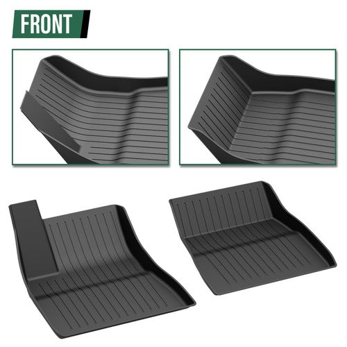 Solid Spare TPE Floor Mats Liners Fit For 2024-2025 Tesla Model 3 Highland All-Weather