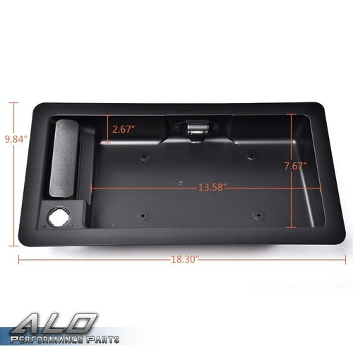 Solid Spare Rear Right Cargo Door Handle & License Plate Holder Fit For Ford E150 E250 E350
