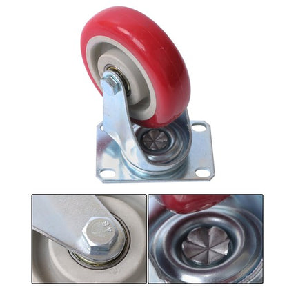 Solid Spare 4 pcs 4-inch Universal Caster Wheels red (2 with brakes and 2 without brakes)