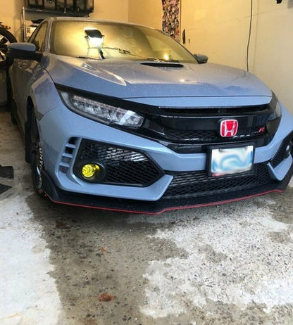Fit 2017-2021 Honda Civic Type R Black Open Mesh Fog Light Lamp Covers