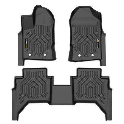 Solid Spare Fit For 19-24 Ford Ranger Crew Cab All Weather TPE Floor Mats Protection Liners