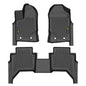 Solid Spare Fit For 19-24 Ford Ranger Crew Cab All Weather TPE Floor Mats Protection Liners