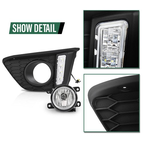 Solid Spare LED DRL Fog Lights Driving Lamps w/ Wiring Fit For 2014-2017 Honda Fit Jazz