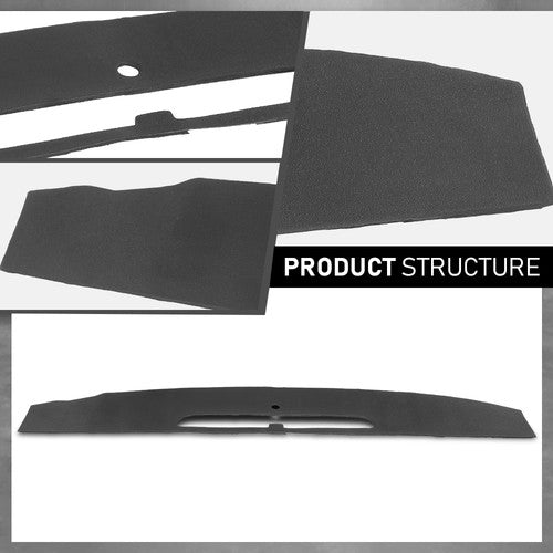 Solid Spare Fit For 07-14 Cadillac Escalade TPE Dash Defrost Vent Grille Cover Overlay Black