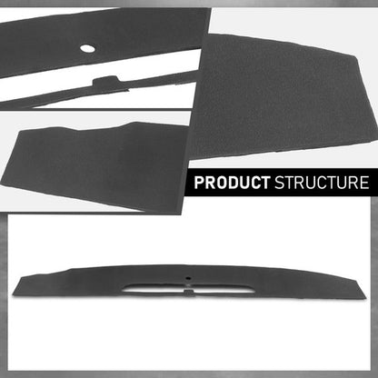 Solid Spare Fit For 07-14 Cadillac Escalade TPE Dash Defrost Vent Grille Cover Overlay Black