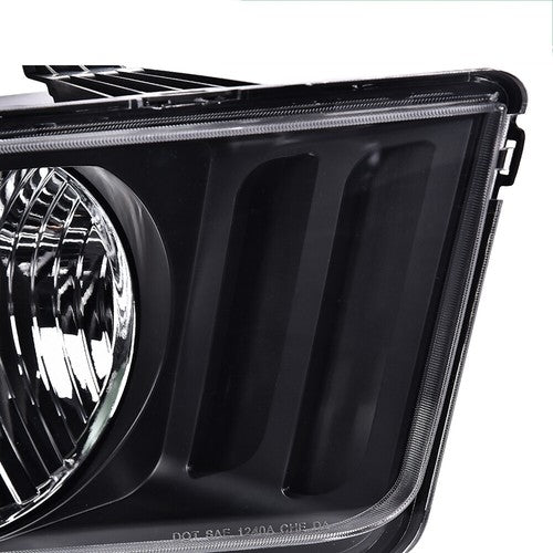Solid Spare New Fit For 2005-2009 Ford Mustang Right Passenger Side Headlight Assembly Black