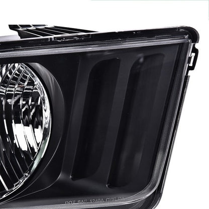 Solid Spare New Fit For 2005-2009 Ford Mustang Right Passenger Side Headlight Assembly Black