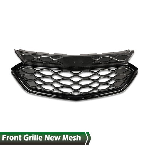 Solid Spare Fit For 2018-2021 Chevrolet Equinox Front Bumper Upper Grille Black Grill