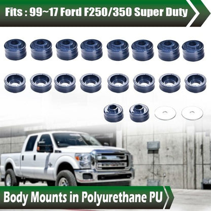 Solid Spare Body Cab Mount Bushing Kit KF04060BK Fit For 99-17 Ford F250 Super Duty 2WD/4WD