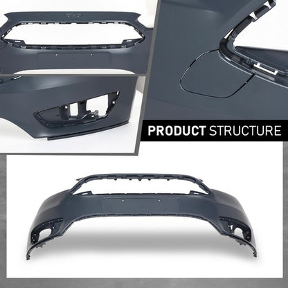 Solid Spare Fit For 2015 2016 2017 2018 Ford Focus S/SE/SEL Front Bumper Cover FO1000705