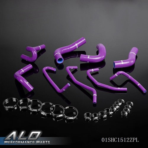 Solid Spare 9pcs Silicone Radiator Hose Kit Purple Fit For 1994-1997 Mazda Miata MX5 1.8L