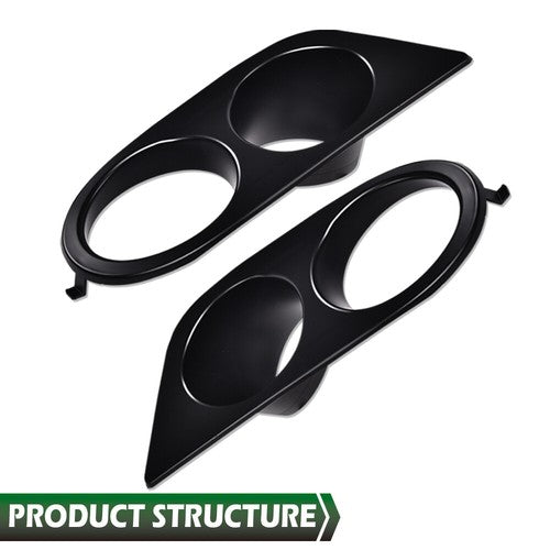 Solid Spare Fit For 01-06 BMW E46 M3 2-Door Matte Black Front Bumper Fog Light Cover