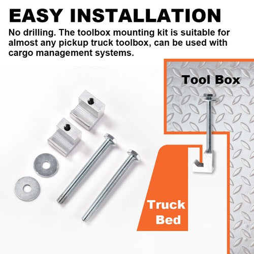 Solid Spare 4pcs Aluminum Fit For Truck Tool Box J-Hook Mounting Clamps Tiedown Bolts Studs