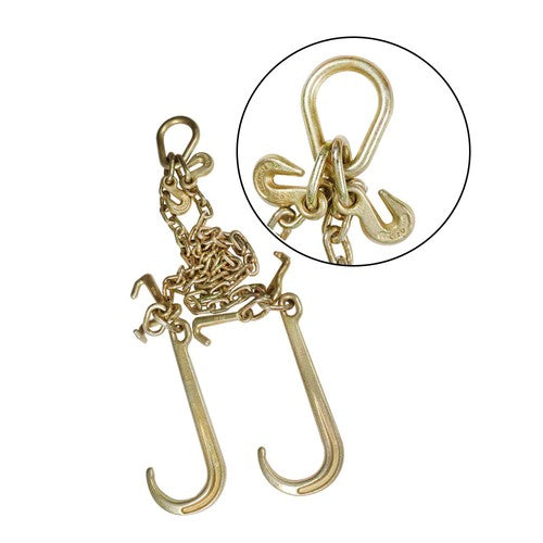 Solid Spare For G70 5/16" V-Chain Bridle w/ 15" Large J Hooks,J-Hook w/ Grab Hooks 3' US