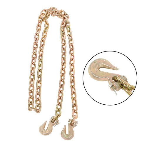 Solid Spare Gold Transportation Bundle Chain Steel 4700lbs G70 5/16in×10ft with Clevis Hooks