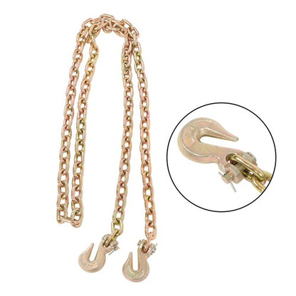 Solid Spare Gold Transportation Bundle Chain Steel 4700lbs G70 5/16in×10ft with Clevis Hooks