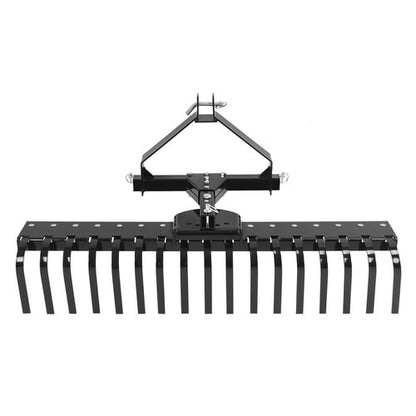Solid Spare Cat 0 Tractor Hookup 3-Point Landscape Rake Black 50" Grass Comb Garden tools