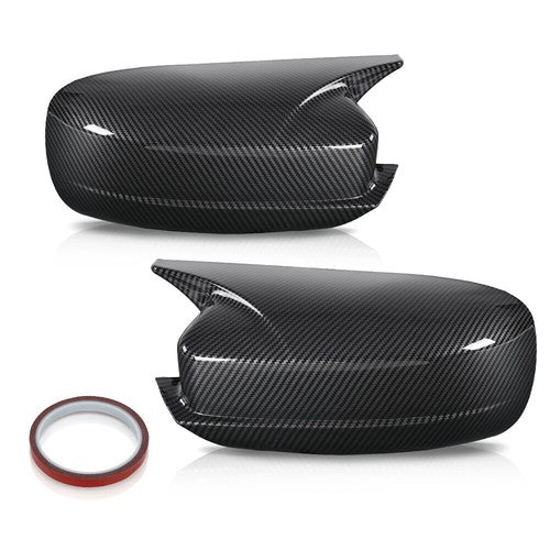 Solid Spare Carbon Look Side Door Rearview Mirror Cover Shell Trim For 10-23 Dodge Charger