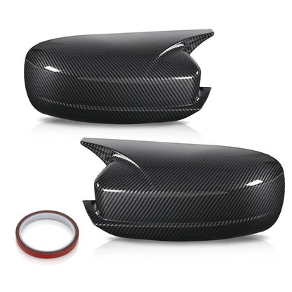 Solid Spare Carbon Look Side Door Rearview Mirror Cover Shell Trim For 10-23 Dodge Charger