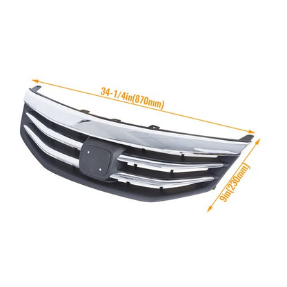Solid Spare For 2011 2012 Honda Accord Chrome Radiator Bumper Grille Front Upper Grill