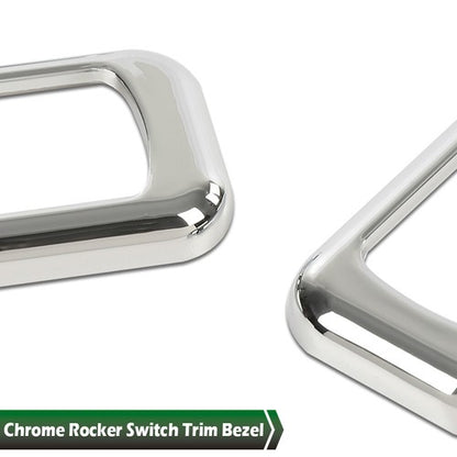 Solid Spare 3pcs Chrome Rocker Switch Trim Bezel Fit For Peterbilt Kenworth Freightliner