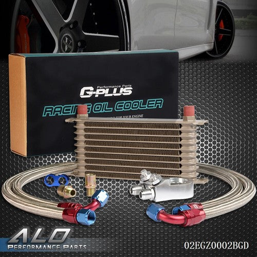 Solid Spare New Universal 10 Row 10AN Aluminum Engine Oil Cooler+ Filter Adapter Kit New